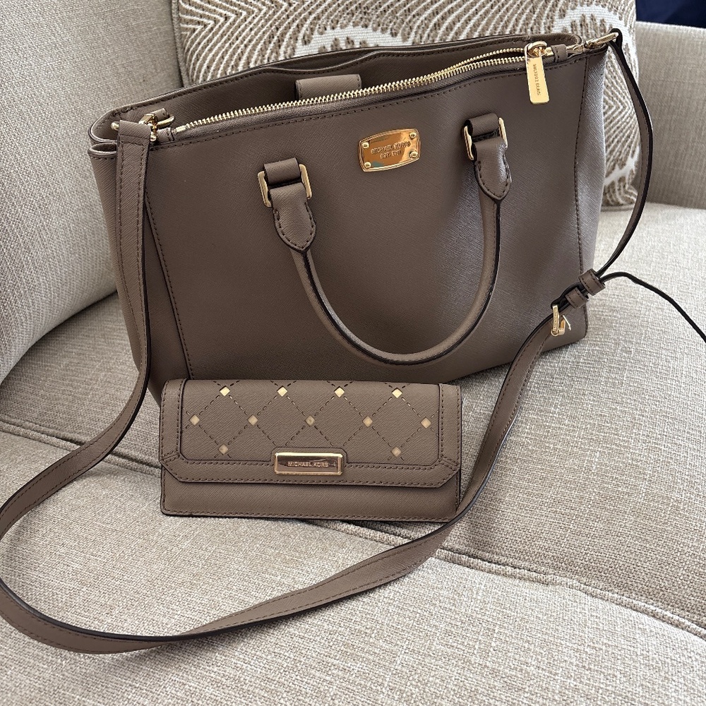 Michael Kors Kellen Satchel with matching wallet